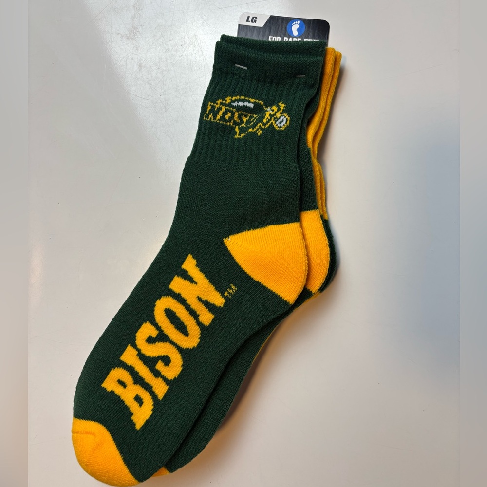 For Bare Feet NCAA North Dakota State Bison Quarter Two Pack Team Colors Large